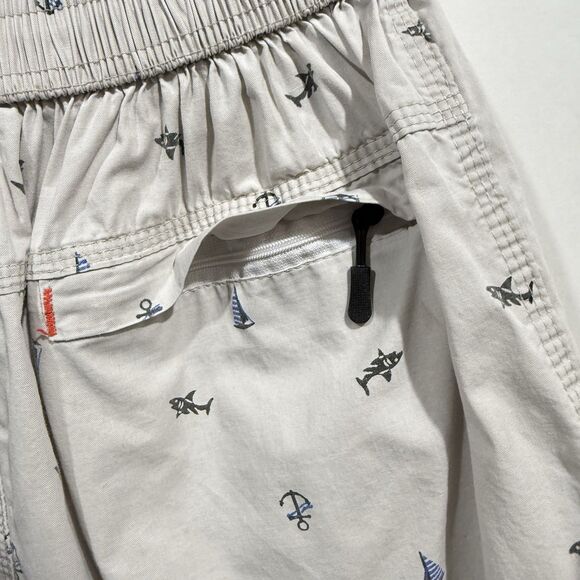 Nautical Cotton Shorts with Elastic Waist and Zipper Pockets Small - Picture 16 of 16